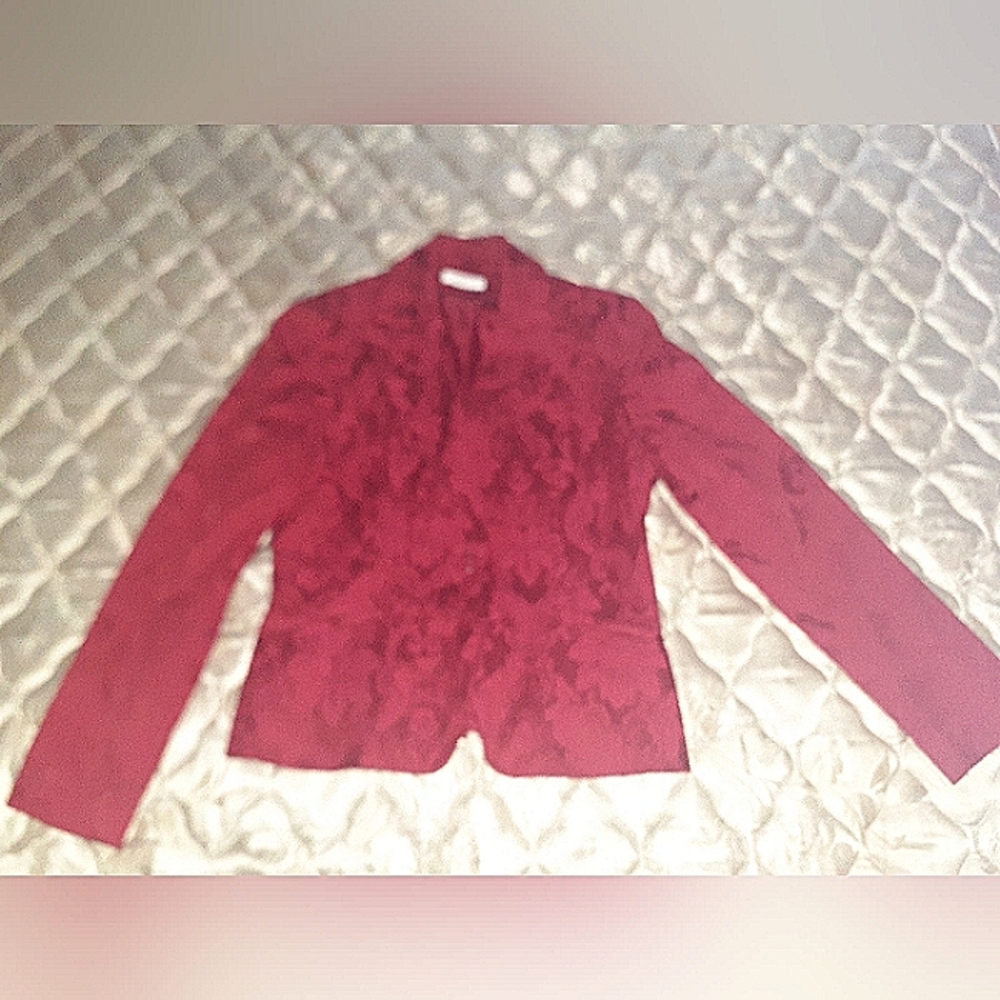 Red, Paisley Patterned Blazer - image 3